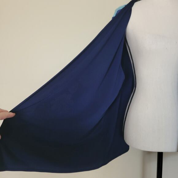 Easywear by Chico's Size 3 (XL 16/18) Open Front Cardigan 3/4 Sleeve Lined Blue - Picture 7 of 15